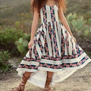 Joyfolie Brandi High Low Dress in Floral Stripe NWT 14